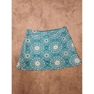 Tranquility Green & White Print Athletic Skort Size L